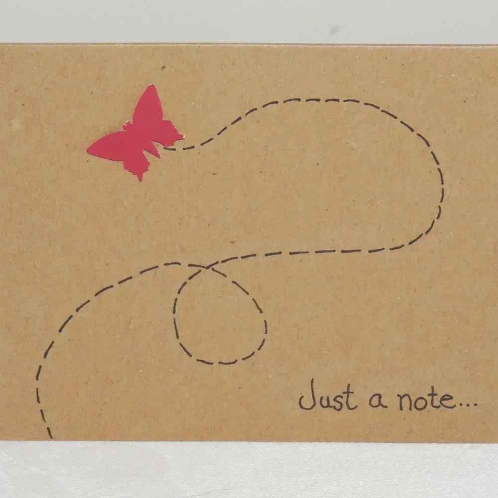 Set of 4 Whimsical Butterfly Blank Note Cards With Envelopes, Original Artwork